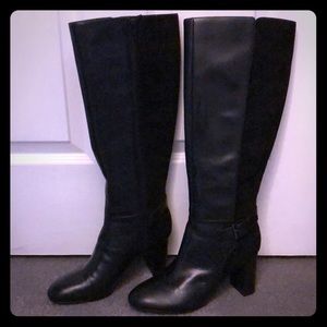 Bandolino tall black leather boots NIB